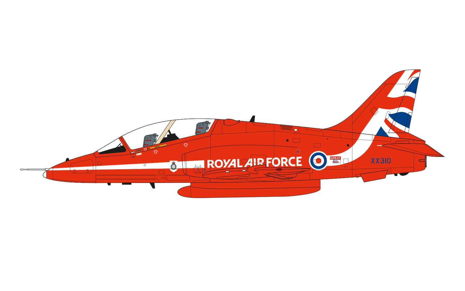 British Aerospace Hawk T.Mk.1 The Red Arrows Aerobatic Team, RAF Scampton, Lincolnshire, UK, 2015.