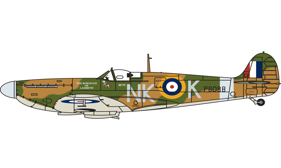 Supermarine Spitfire MkIIa No. 118 Squadron, A Flight, Royal Air Force Ivesley, UK, Květen 1941