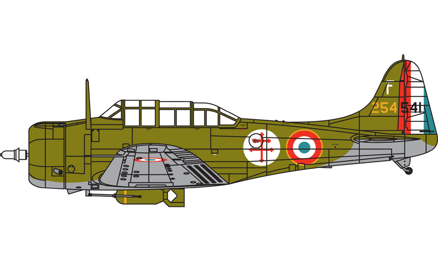 Douglas A24B Dauntless (SBD-5) Groupe de Chasse-Bombardement 1/18 Vendee, Jižní Francie, 1944
