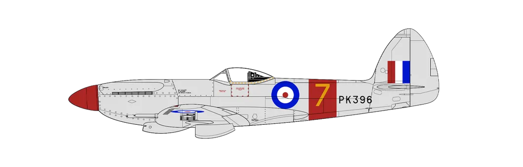 Supermarine Spitfire F.MK.22 č. 603 (City of Edinburgh) Squadron, Royal Air Force Turnhouse, Edinburgh, Skotsko, červenec 1950. Letoun se zúčastnil závodu Cooper Trophy v roce 1950.