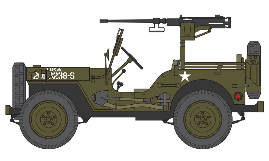 Willys Jeep, Divisional Headquarters, 4th Division, US Army, Belgium, 1944