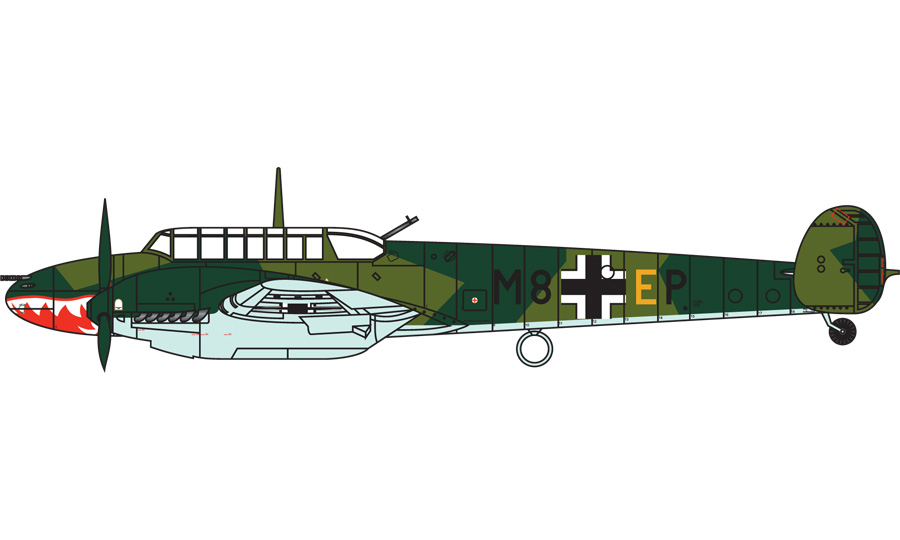 Messerschmitt Bf110 C-2, 6 Staffel, I/Zerstorergeschwader 76, Severní Francie, 1940