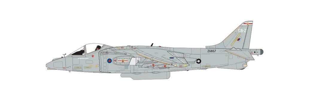 BAE Harrier GR9 ZG857/EB-Z, 41. peruť, Royal Air Force Cottesmore, Rutland, Anglie, 15. prosince 2010.