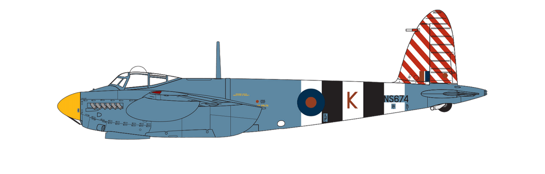 de Havilland Mosquito PR.XVI, 60. peruť Jihoafrického letectva, San Savero, provincie Foggia, Itálie, leden 1945.
