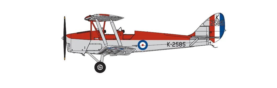 De Havilland DH82A Tiger Moth K-2585 /G-ANKT (formerly T6818) finished in the colours of the Royal Air Force Central Flying School Aerobatic Team, The Shuttleworth Collection, Old Warden Aerodrome, Bedfodshire, England, 2018
