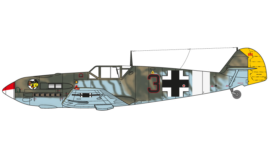 Messerschmitt Bf109E-4/N TROP, Maj. Eduard Neumann, 1./JG27, Severní Afrika, 1941-42