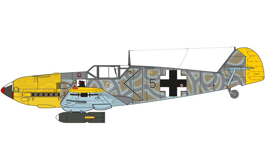 Messerschmitt Bf109E-7, Lt. Peter-Paul Steindl, Stab II./JG54, Arad, Rumunsko, Březen 1941