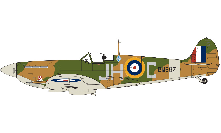 Supermarine Spitfire Mk.Vb, BM597 (G-MKVB), 317. polská letka, Historic Aircraft Collection Ltd, Imperial War Museum, Duxford, Anglie, 2013