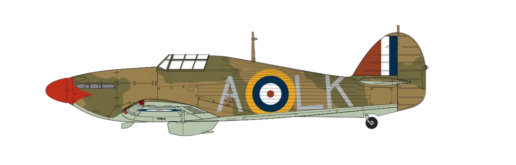 Hawker Hurricane Mk.1 Hawker Hurricane Mk.I Letadlo pilotované Flt. Poručík Ian Richard (Widge) Gleed, letka č. 87, Royal Air Force Exeter, Devon, Anglie, srpen 1940