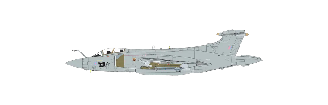 A06022 Blackburn Buccaneer S.2B č. 12 Squadron, Royal Air Force Lossiemouth, Moray, Skotsko, září 1993.