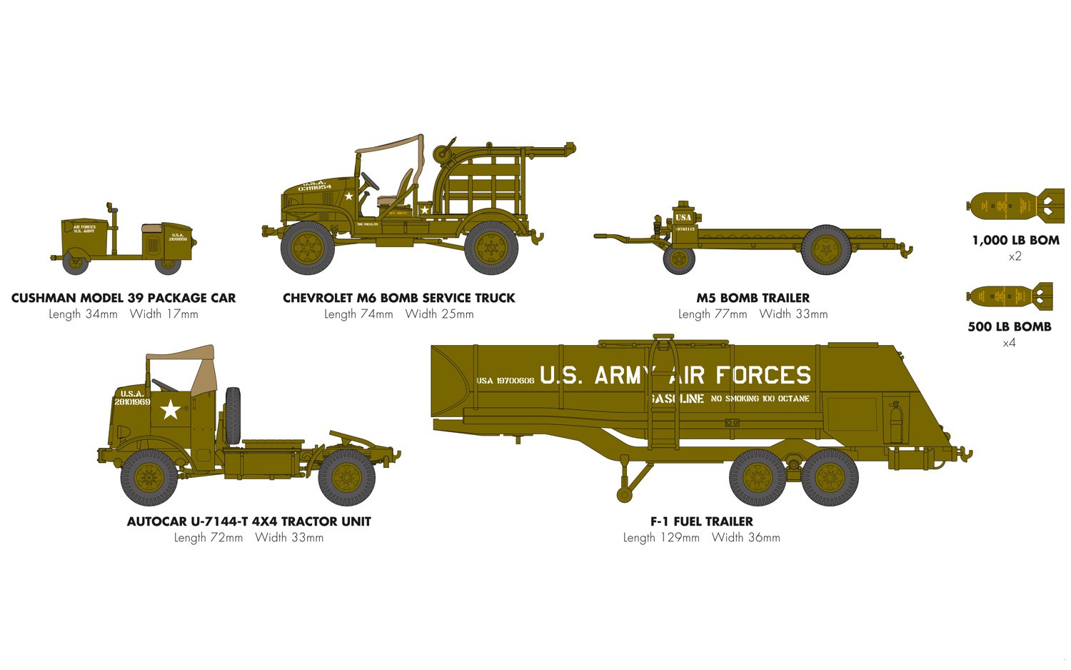 USAAF Bomber re-supply vehicles, 8. Air Force, Anglie, 1942-1944