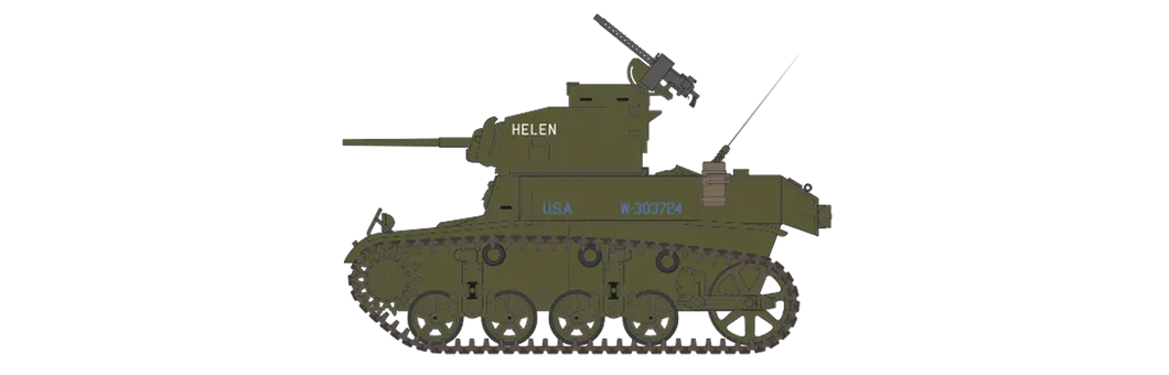 British M3 Stuart 'Helen', B Company, 192nd Tank Battalion, Provisional Tank Group, Philippines, late 1941