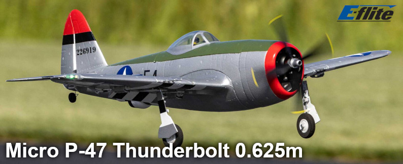 E-flite Micro P-47 Thunderbolt 0.625m BNF Basic AS3X+ SAFE Select