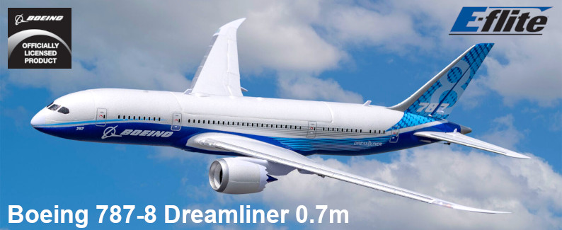 E-flite Boeing 787-8 Dreamliner 0.7m BNF Basic AS3X SAFE Select