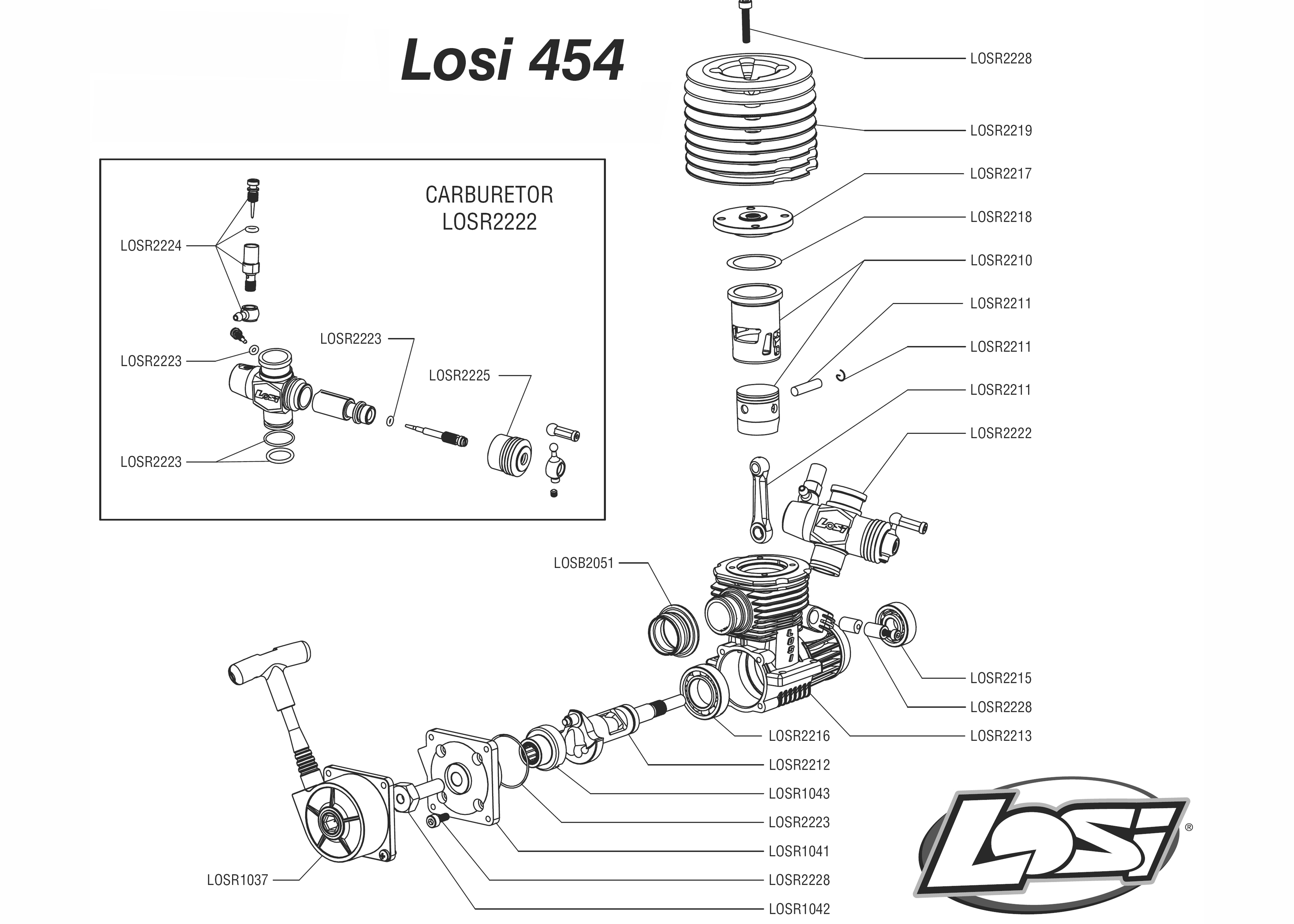 losi 454 nitro engine
