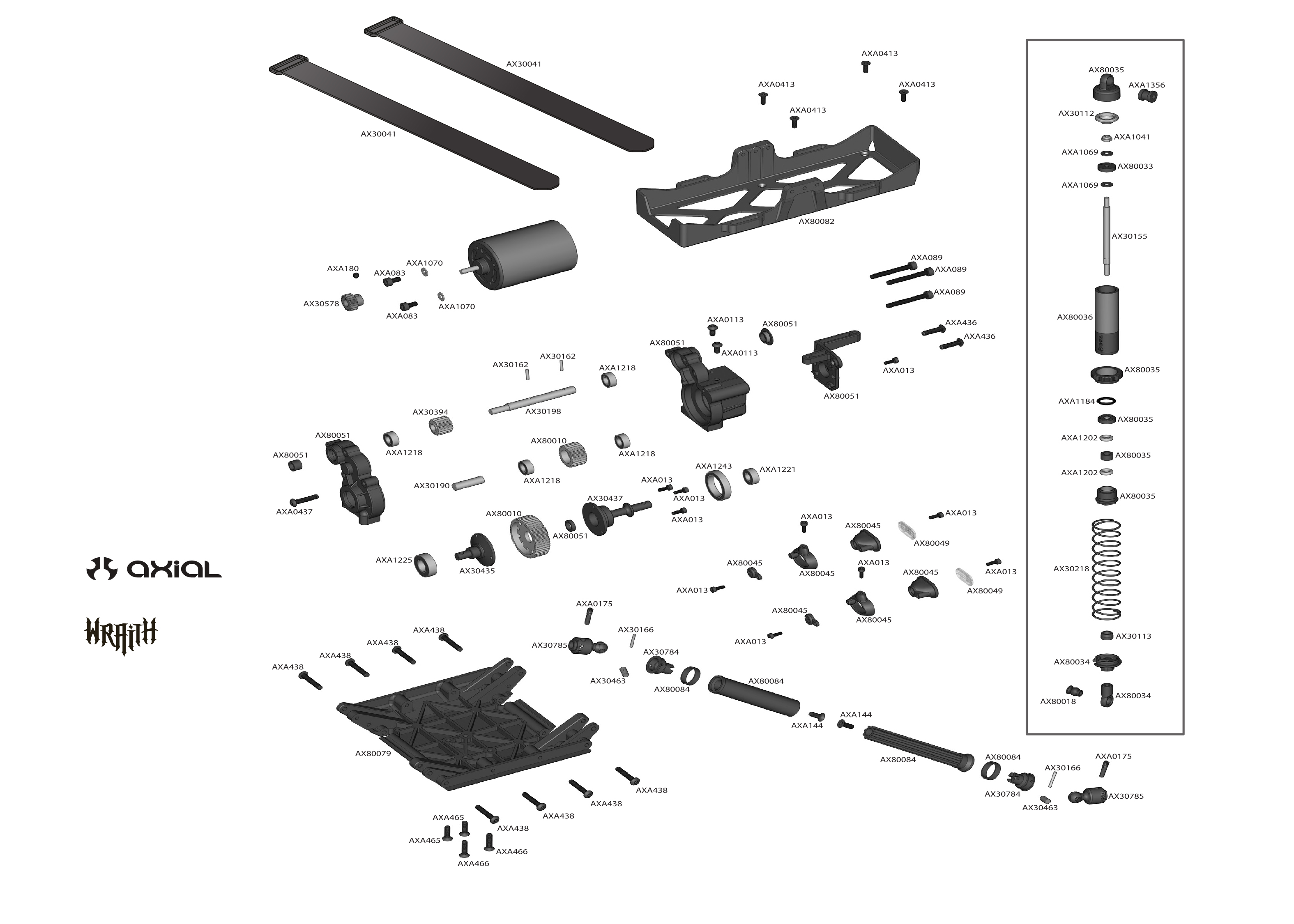 Axial Yeti / RR10 Transmission Parts List