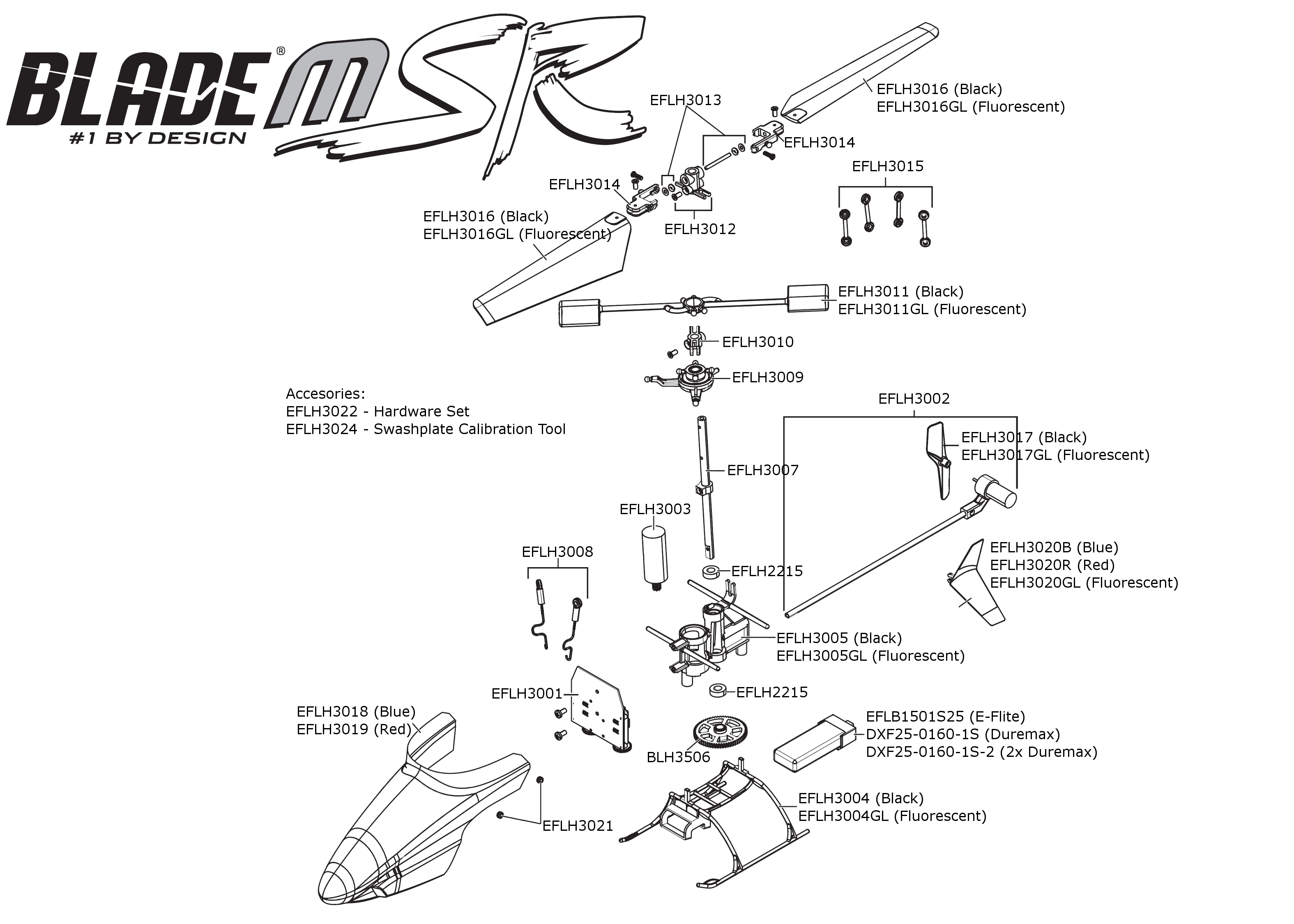 Exploded view Blade mSR Chassis Astra