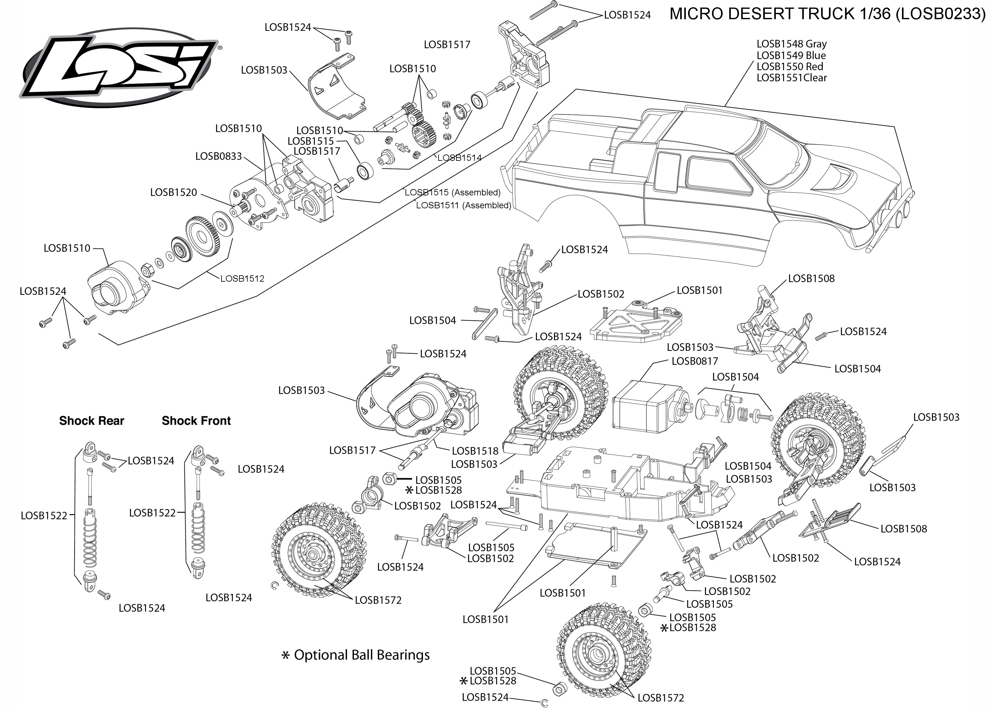 Losi Micro Desert Truck 1:36 - Chassis 