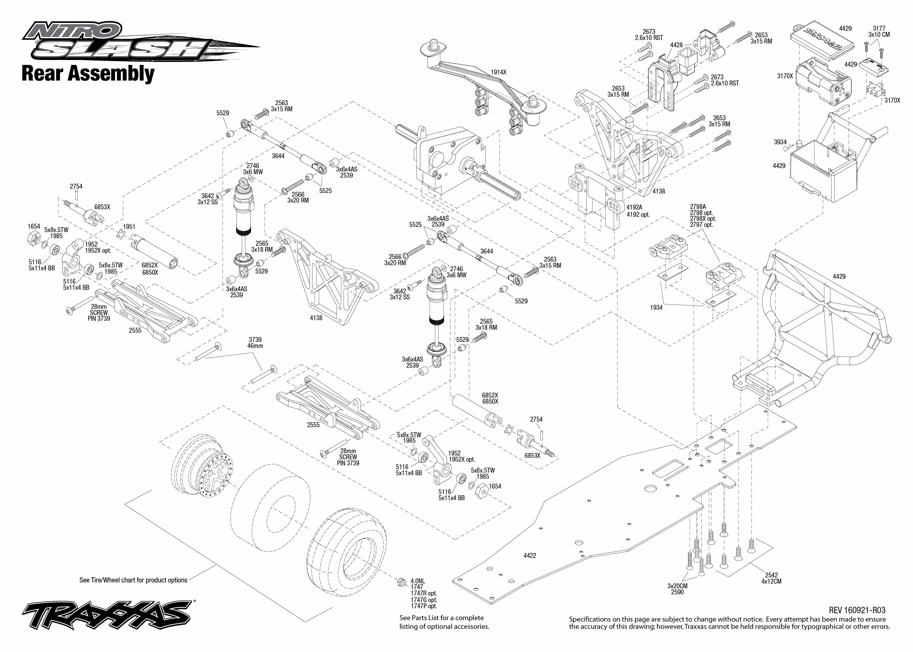 Traxxas slash cheap rear assembly