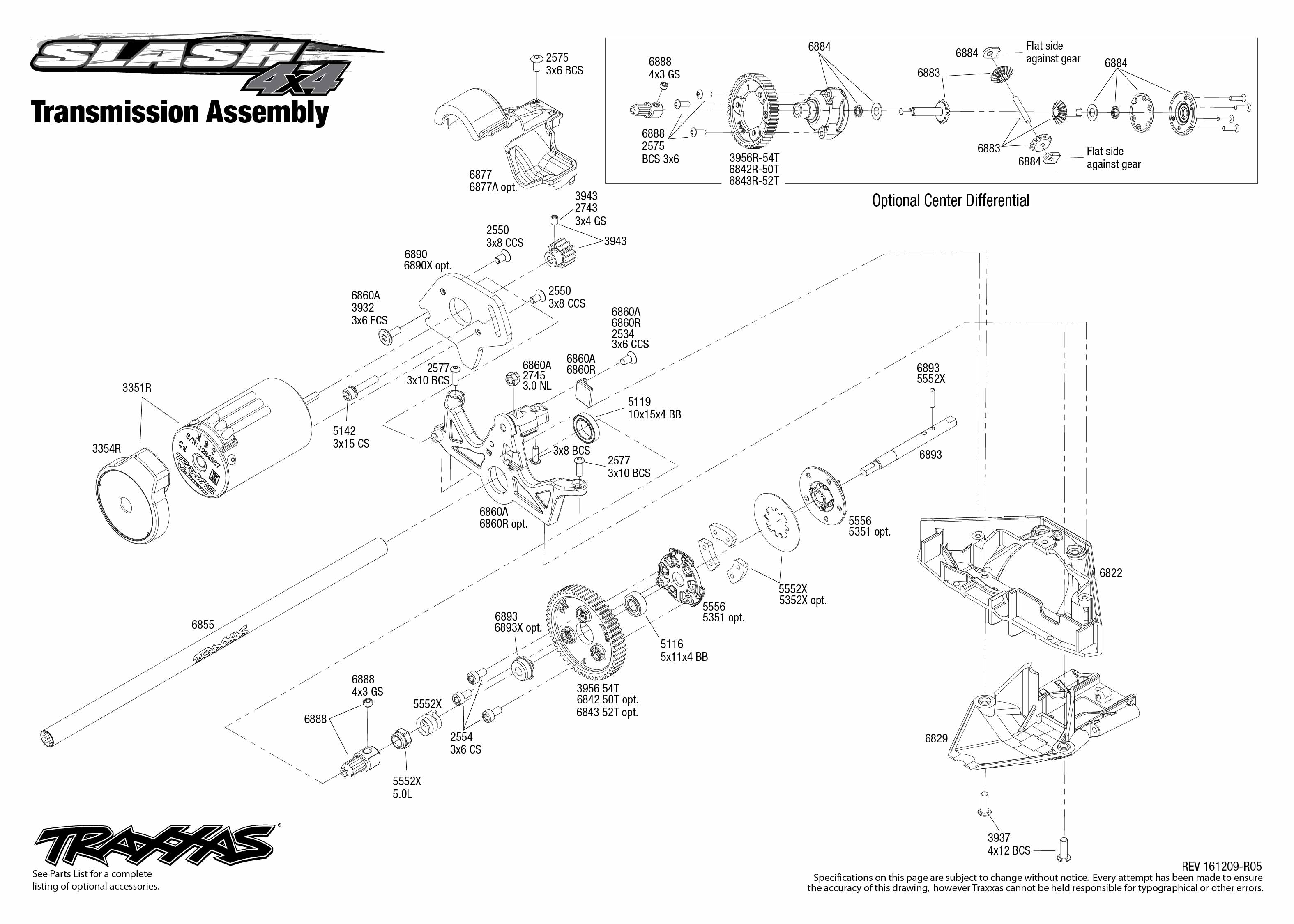 traxxas slash 4x4 rear differential