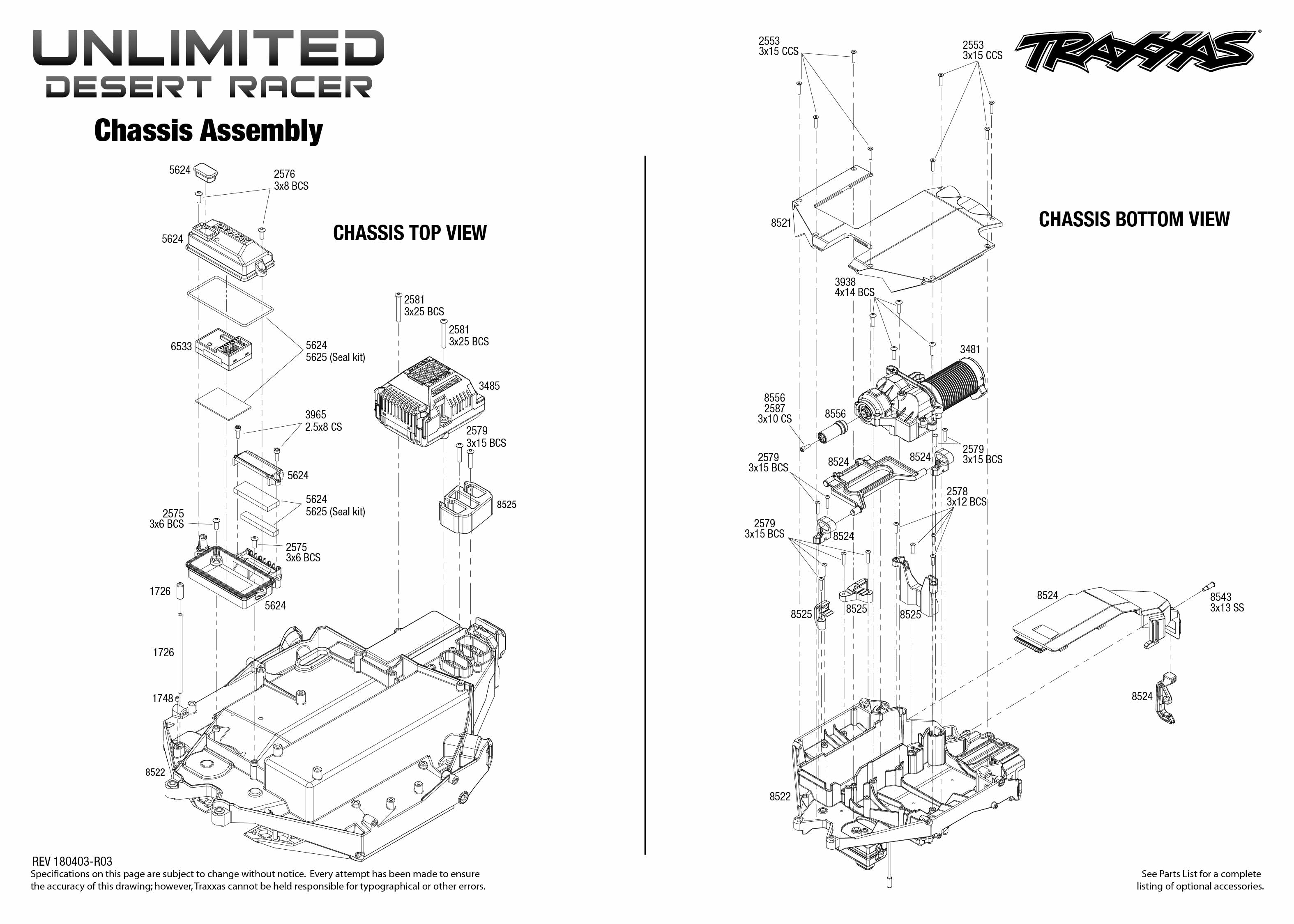 traxxas udr parts