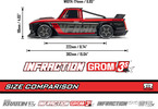 Arrma Infraction Grom 3S BLX 1:12 4WD RTR Basic modrá/červená