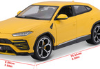 Bburago Plus Lamborghini Urus 1:18 žlutá