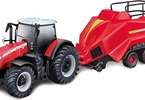 Bburago Massey Ferguson 8740S with accessories (gift set)