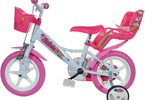 DINO Bikes - Dětské kolo 12" Jednorožec se sedačkou