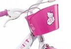 DINO Bikes - Dětské kolo 14" Hello Kitty se sedačkou pro panenku a košíkem