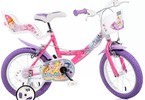 DINO Bikes - Dětské kolo 14" Winx se sedačkou pro panenku a košíkem
