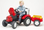 FALK - Šlapací traktor Farm lander Z240X s vlečkou červený