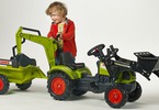 FALK - Šlapací traktor Claas Arion 410 s nakladačem, rypadlem a vlečkou
