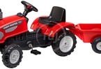 FALK - Šlapací traktor Farm Master 270i s vlečkou červený