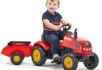 FALK - Šlapací traktor X-Tractor s vlečkou červený