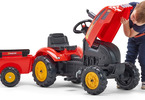 FALK - Šlapací traktor X-Tractor s vlečkou červený