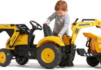 FALK - Pedal tractor Komatsu with Maxi loader, excavator and siding