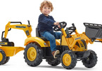 FALK - Šlapací traktor Komatsu s nakladačem, rypadlem a vlečkou