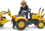 FALK - Šlapací traktor Komatsu s nakladačem, rypadlem a vlečkou