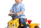 FALK - Dětské odrážedlo Baby Komatsu s vlečkou, lopatkou a hrabičkami