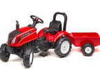 FALK - Šlapací traktor Land Master s vlečkou červený
