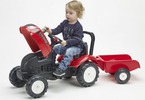 FALK - Šlapací traktor Land Master s vlečkou červený