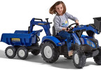 FALK - Pedal tractor New Holland T8 with loader, excavator and maxi siding