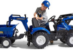 FALK - Pedal tractor New Holland T8 with loader, excavator and maxi siding