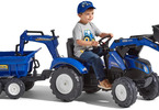 FALK - Pedal tractor New Holland T8 with loader, excavator and maxi siding