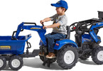 FALK - Pedal tractor New Holland T8 with loader, excavator and maxi siding