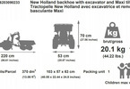 FALK - Pedal tractor New Holland T8 with loader, excavator and maxi siding