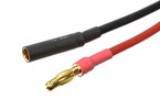 Konektor zlacený 4.0mm s kabelem kabel 14AWG 10cm (1 pár)