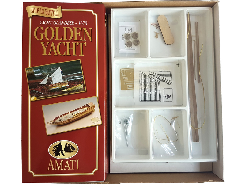 Dutch Golden Yacht Ship in a Bottle Kit - Amati (1350)