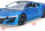Maisto Acura NSX 2017 1:24 modrá metalíza